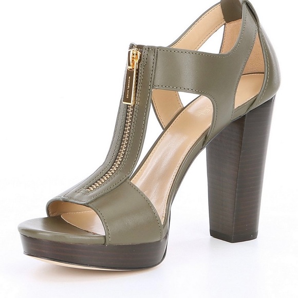 MICHAEL Michael Kors Shoes - Michael Michael Kors Berkley Leather Zip-Up Heels